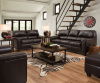 12038 - LEATHER Touch Sofa and Love in Soft Touch Bark - Matching Recliner 14010 - Accent Chair and 